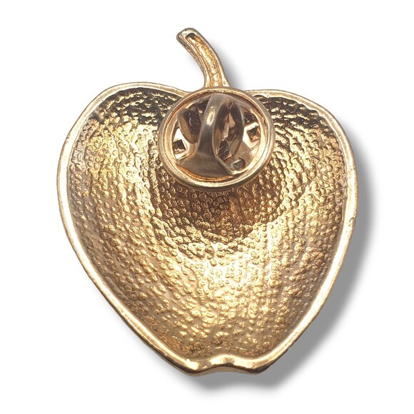 Rainbow Apple Educator Gold Tone Multicolor Enamel Teacher LGBTQ Ally Lapel Pin - Picture 3 of 5